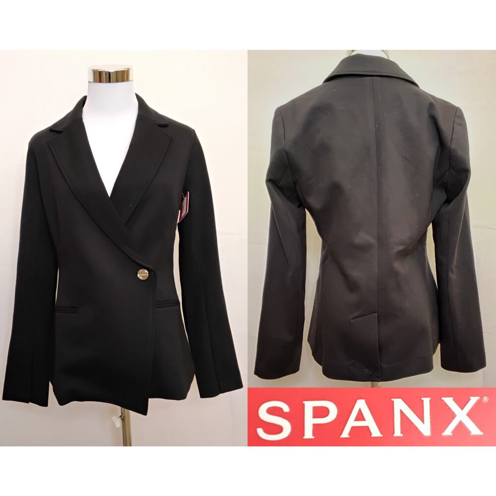 Spanx Perfect Asym Tailored Blazer Black Women's Small NWT #Z5242 - Picture 1 of 16